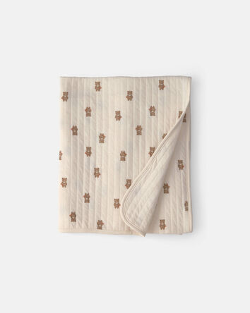 Baby 1pk Brown Bear Knit Blanket, 