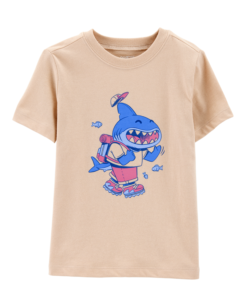 Toddler Dune Shark Short-Sleeve Graphic Tee - Khaki, image 1 of 3 slides