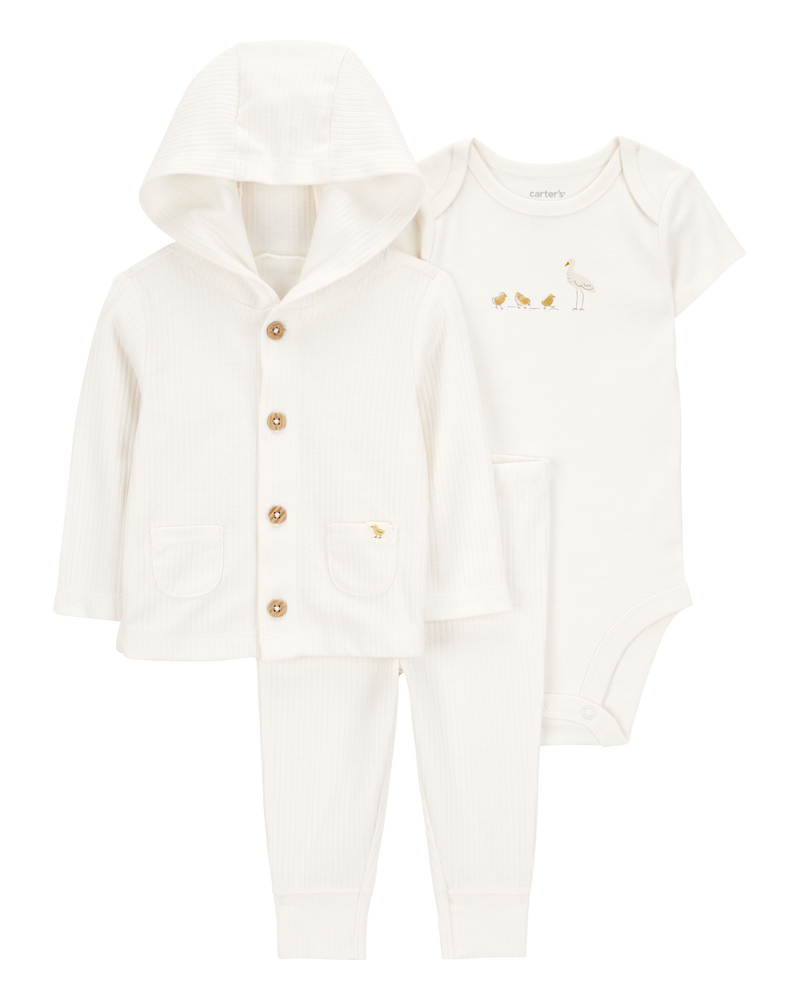 Baby 3-Piece Chick Little Cardigan Set, image 1 of 4 slides