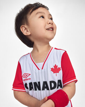 Tout-petit - Chandail de joueur de soccer Umbro du Canada - Rouge/Blanc, 