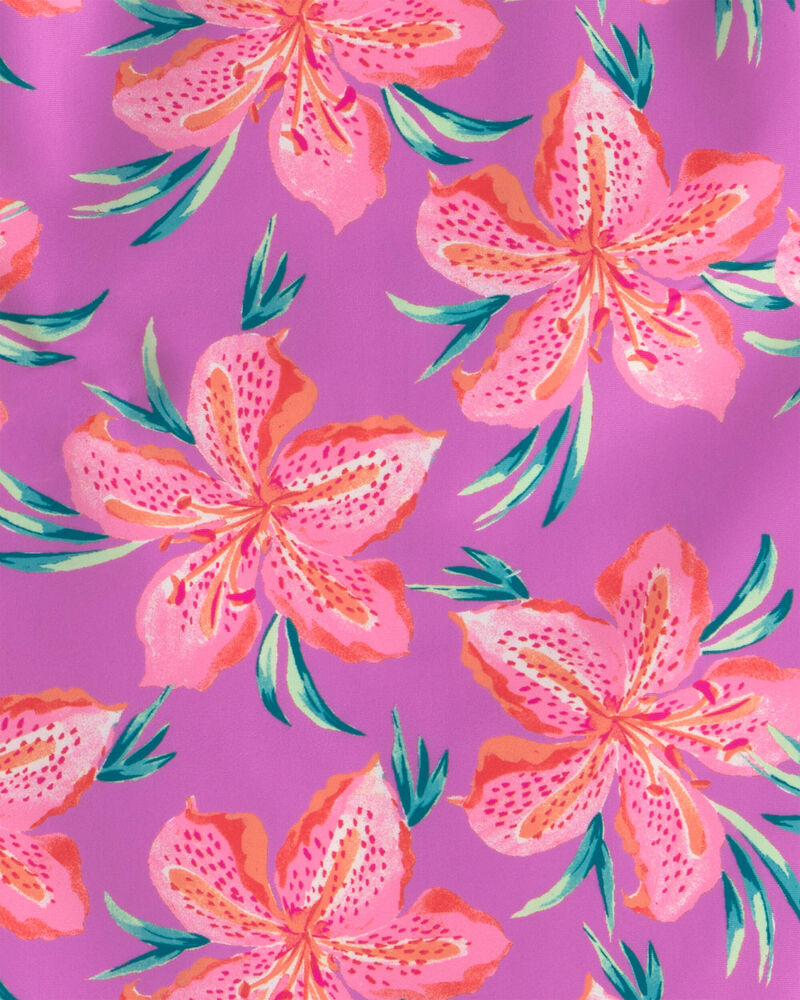 Girls Floral Print Rashguard, image 3 of 4 slides