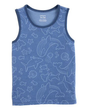 Baby Sea Animals Graphic Tank - Blue, 