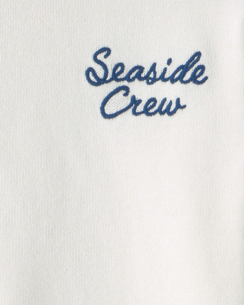 Girls 'Seaside Crew' Nautical Sweater - White, image 4 of 5 slides