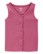 Kid Ribbed Button-Down Vest - Purple, image 1 of 3 slides