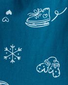 Baby Girl Winter Print Long-Sleeve Peplum Top - Blue, image 2 of 3 slides