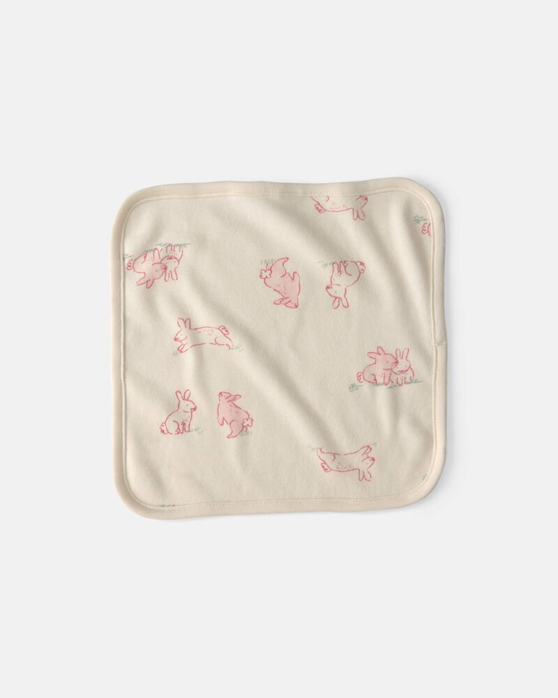 Baby Girl 6-Pack Bunny Terry Washcloths - Pink, image 2 of 3 slides