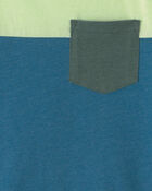 Toddler Boy colour Block Short-Sleeve T-Shirt - Blue/Green, image 2 of 3 slides