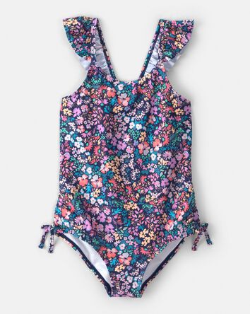 Girls Floral 1-Piece Swimsuit, 