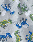 Baby Boy 1 Piece Dino Snowsuit- Grey, image 3 of 3 slides