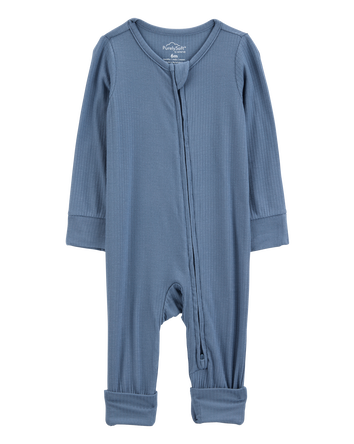Baby Solid 2-Way Zip PurelySoft Convertible Foot Sleeper Pyjamas - Navy, 