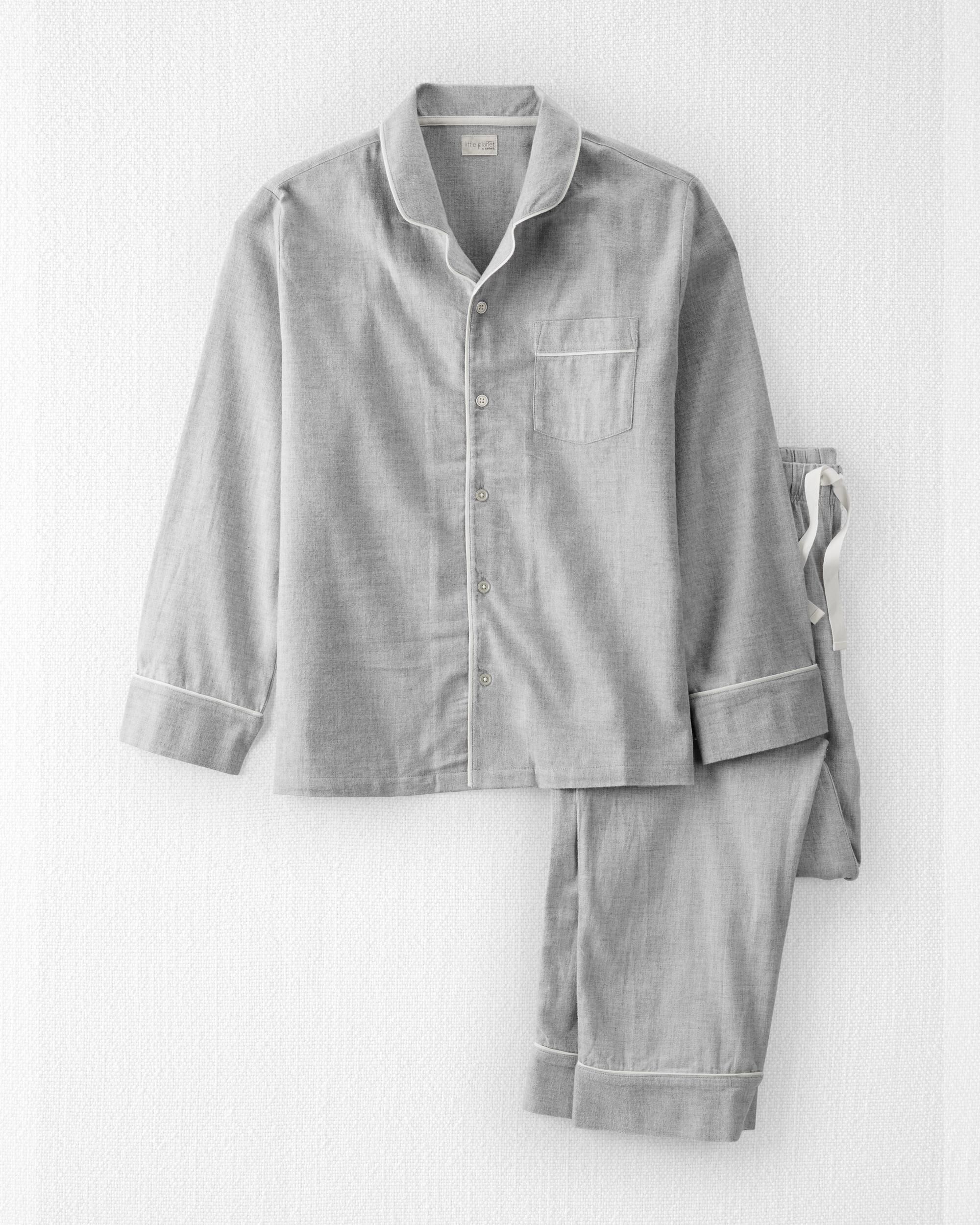 Adult Organic Cotton Button Front Pyjamas Set