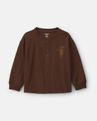Toddler Boy 'Best Of The West' Long-Sleeve Henley T-Shirt - Brown, image 1 of 6 slides