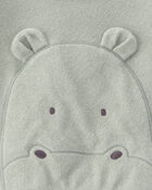 Baby Hippo Terry Pullover Sweatshirt - Green, image 2 of 3 slides