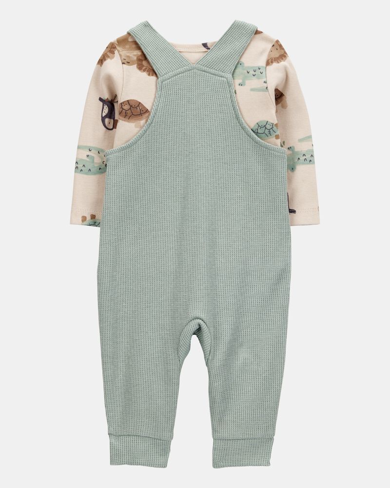 Baby Boy 2-Piece Long-Sleeve Tee & Thermal Coverall Set, image 2 of 6 slides
