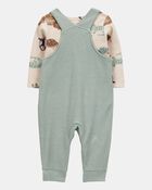 Baby Boy 2-Piece Long-Sleeve Tee & Thermal Coverall Set, image 2 of 6 slides
