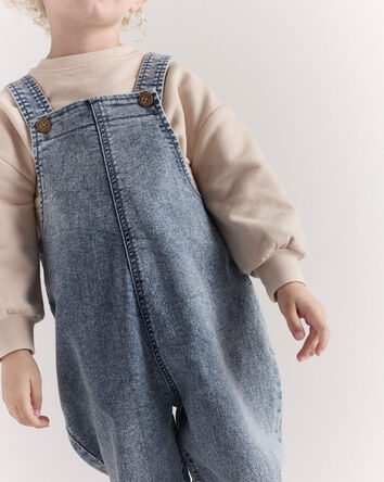 Toddler Avenue Wash Denim Overalls - Blue, 