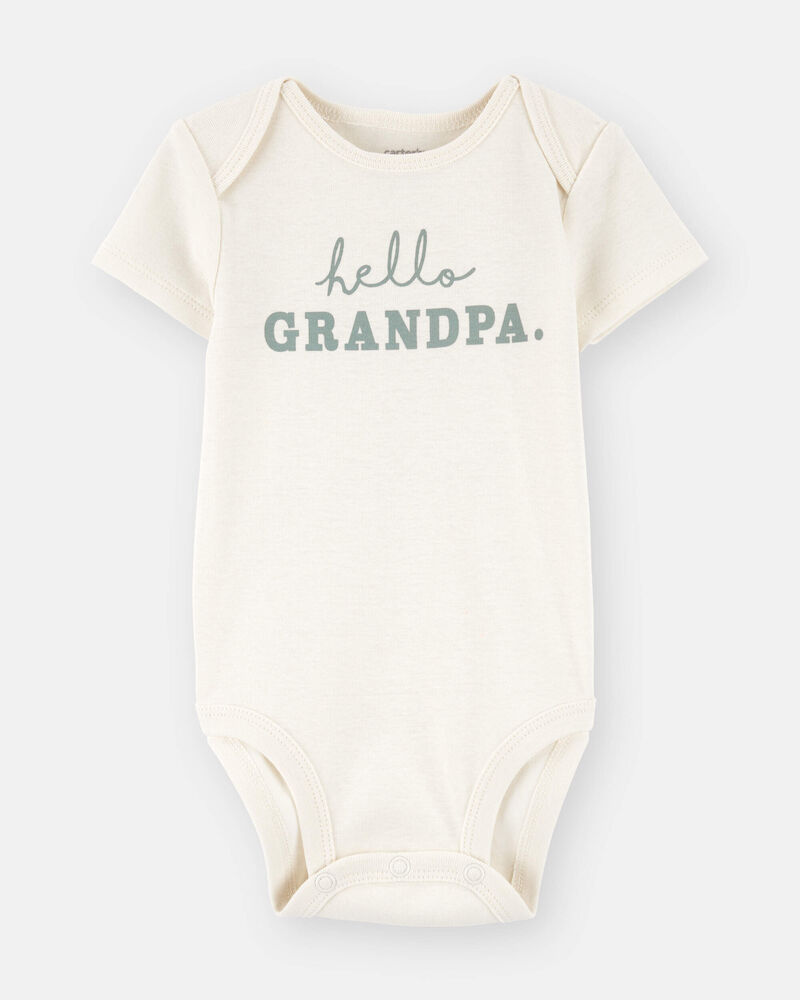 Baby Cotton Short-Sleeve Graphic Bodysuit - White, image 1 of 2 slides