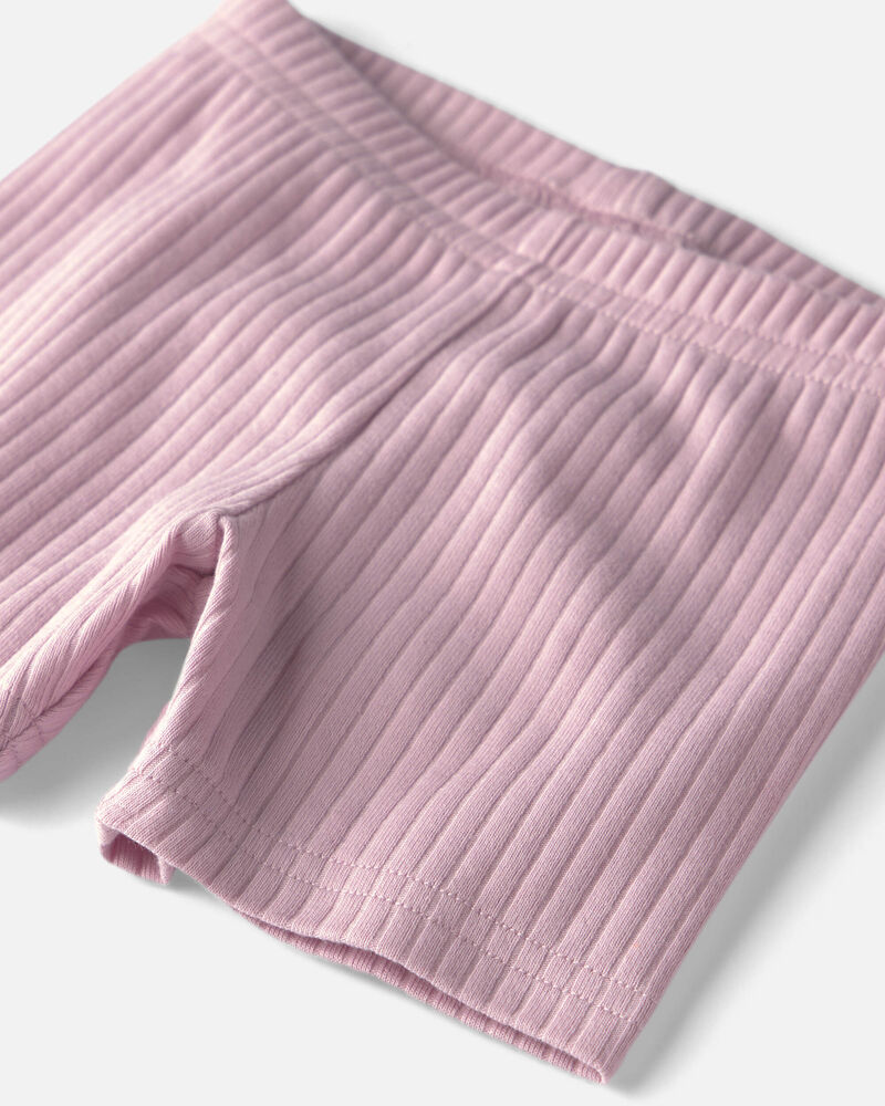 Baby Girl 2-Pack Organic Cotton Ribbed Cartwheel Shorts, image 3 of 6 slides