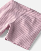 Baby Girl 2-Pack Organic Cotton Ribbed Cartwheel Shorts, image 3 of 6 slides