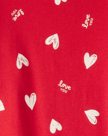 Kid Valentine's Day Heart 100% Cotton Snug Fit 2-Piece Pyjamas - Red, 
