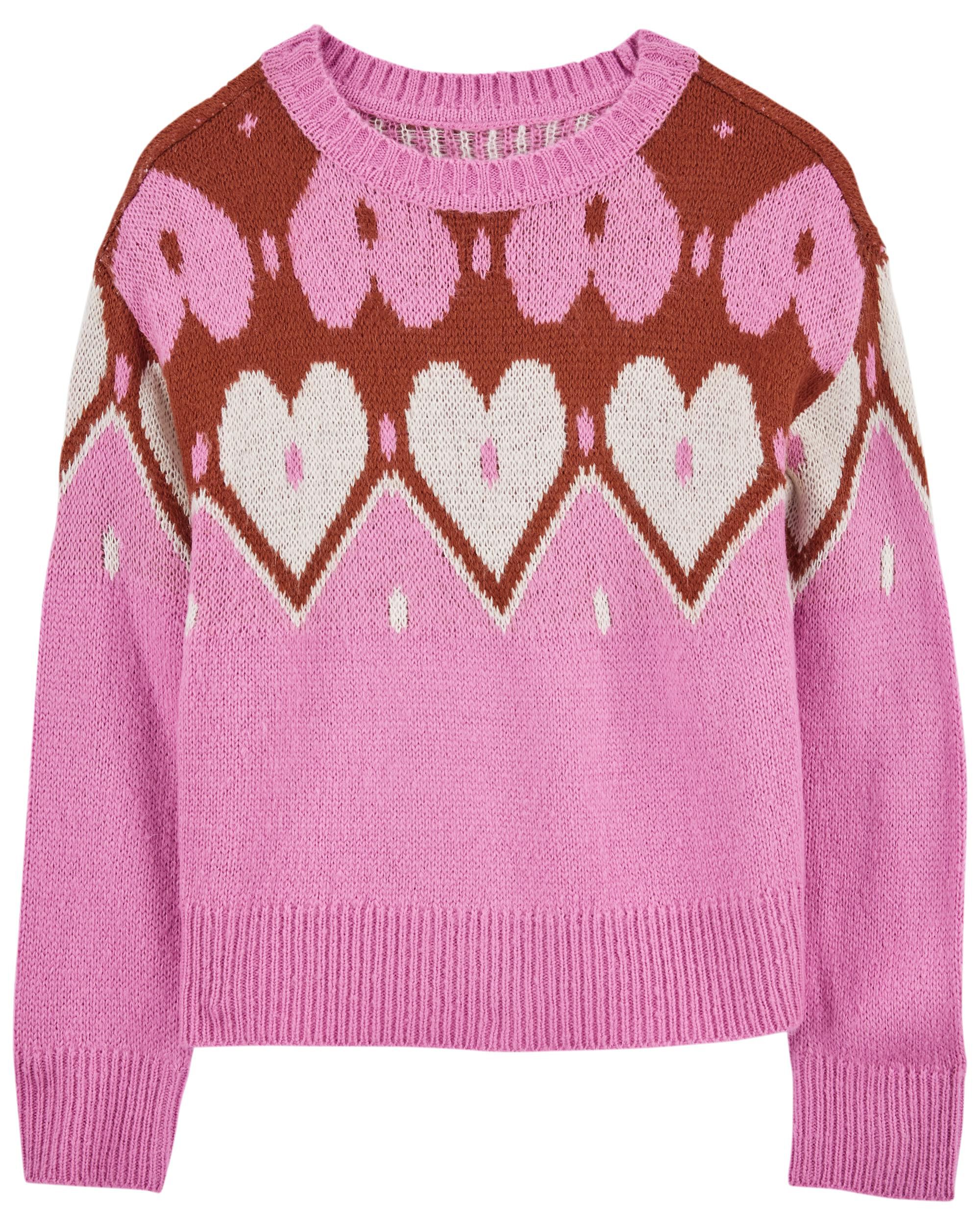 Pink Heart Mohair Like Sweater Carter s Oshkosh Canada