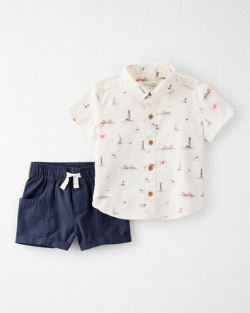 Toddler 2-Piece Coastal Print Set Made with Organic Cotton, 