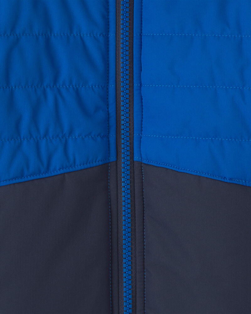 Toddler Boy  Quilted Mid Weight Jacket- Royal Blue, image 3 of 4 slides