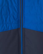 Toddler Boy  Quilted Mid Weight Jacket- Royal Blue, image 3 of 4 slides