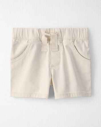 Toddler Boy Organic Cotton Shorts in Cream, 