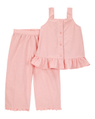 Toddler 2-Piece Button-Down Tank & Pull-On Pant Set, image 1 of 3 slides