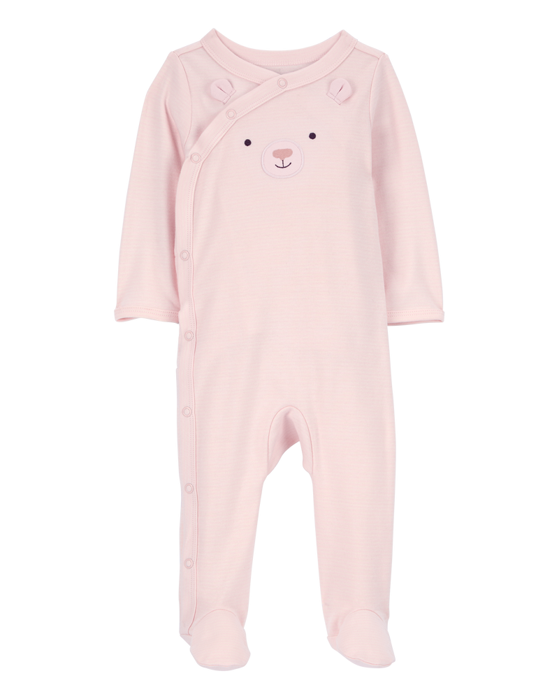Baby Bear Snap-Up Cotton Sleeper Pyjamas, image 1 of 3 slides