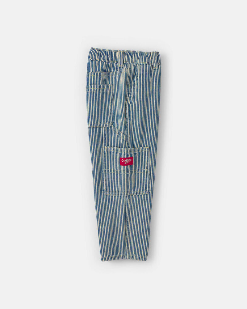 Jean menuisier en denim &agrave; rayures hickory pour tout-petit - D&eacute;lav&eacute; clair, image 6 sur 7 diapositives