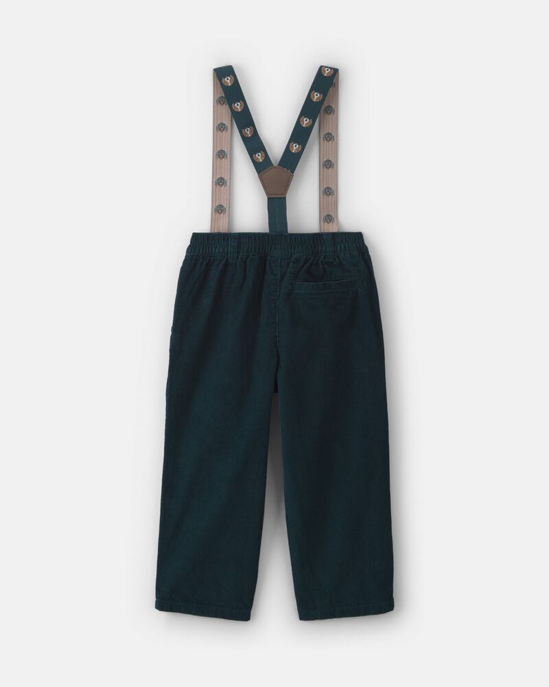 Pantalon en velours c&ocirc;tel&eacute; &agrave; bretelles pour tout-petit &ndash; Bleu marine, image 4 sur 5 diapositives
