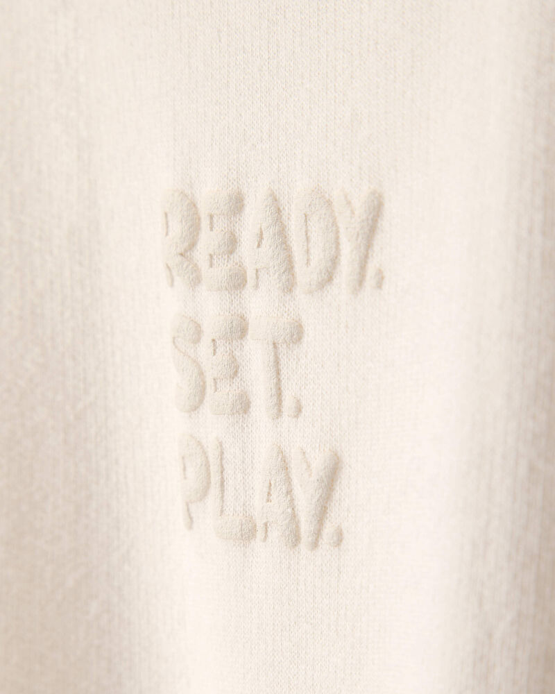 Tout-petit fille - Chandail en jersey bouclette &laquo;Ready Set Play&raquo; - Ivoire, image 2 sur 3 diapositives