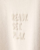 Tout-petit fille - Chandail en jersey bouclette &laquo;Ready Set Play&raquo; - Ivoire, image 2 sur 3 diapositives