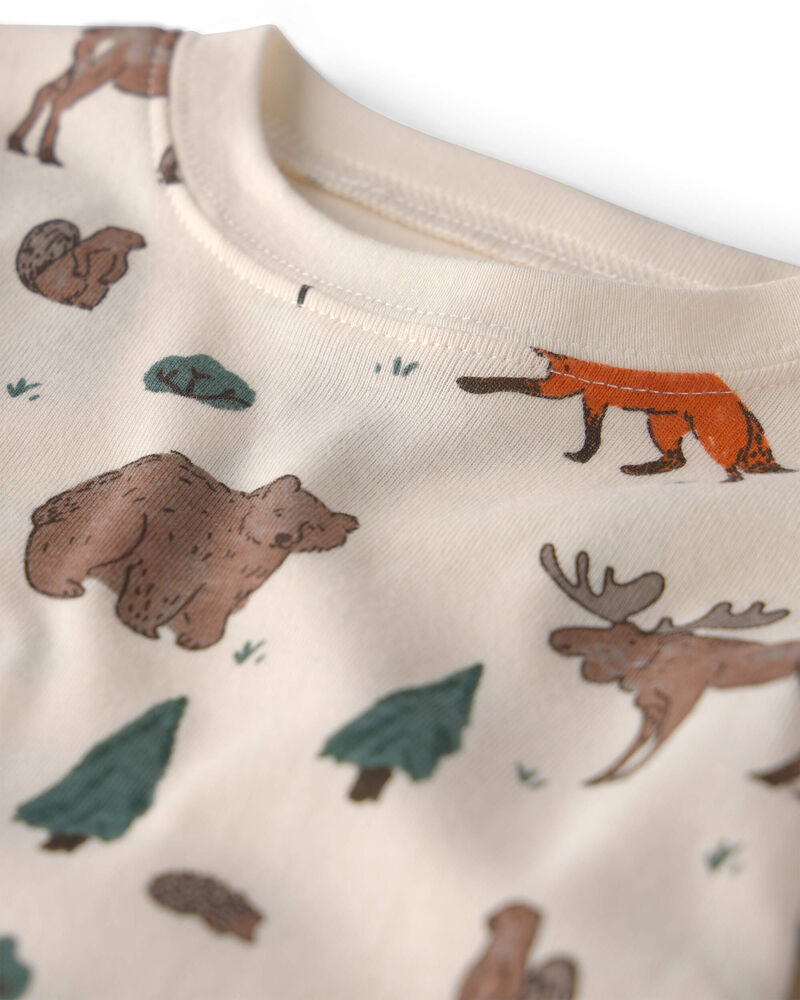 B&eacute;b&eacute; - Pyjamas 2 pi&egrave;ces en coton biologique &agrave; motif Animaux de la for&ecirc;t, image 2 sur 3 diapositives