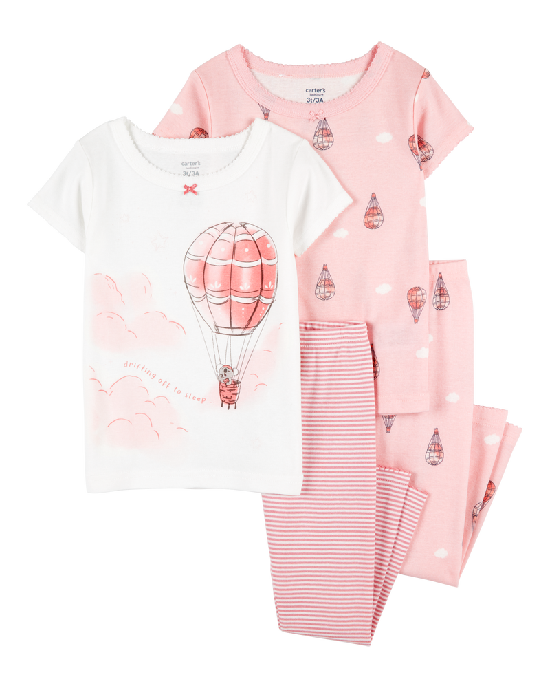 Toddler Girl 4-Piece Air Balloon Cotton Pyjamas, image 1 of 5 slides