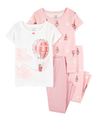 Toddler Girl 4-Piece Air Balloon Cotton Pyjamas, image 1 of 5 slides