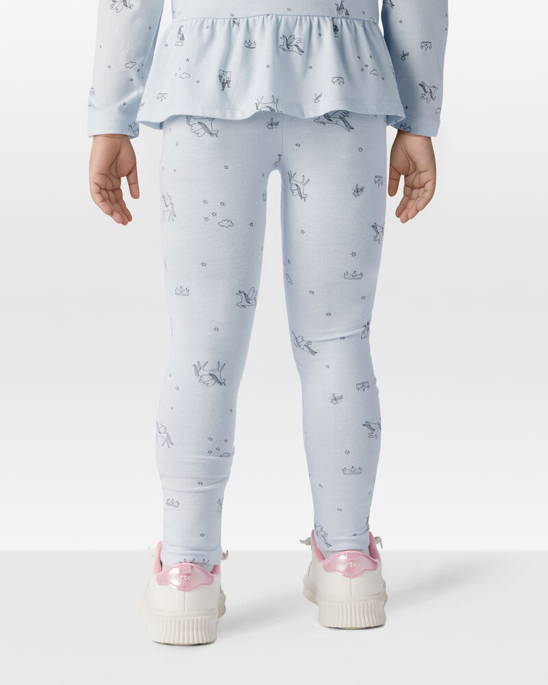 Tout-petit fille - Legging extensible en coton imprim&eacute; - Bleu, image 5 sur 5 diapositives