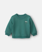 Baby Boy Cozy Monster Fleece Pullover Sweatshirt - Green, image 1 of 5 slides