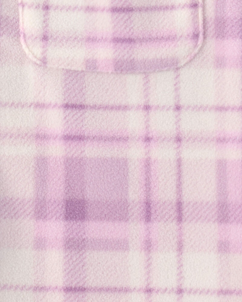 Girls Plaid Fleece Fashion Jacket, image 2 of 3 slides