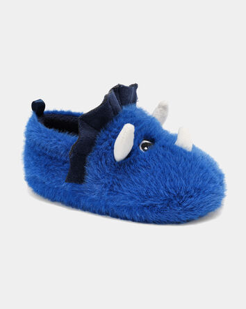Toddler Boy Dinosaur Slippers - Blue, 