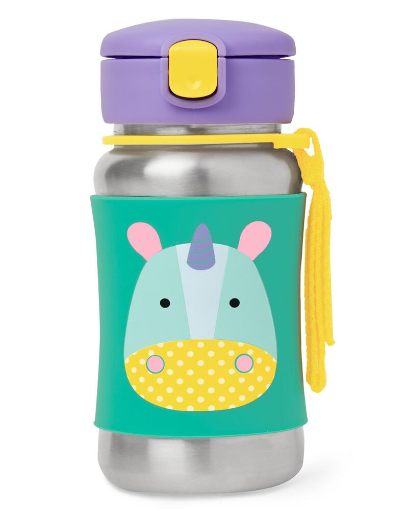 Zoo Stainless Steel Little Kid Straw Bottle, image 1 of 7 slides