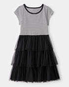 Kid Halloween Striped Tiered Tulle Dress, image 1 of 4 slides