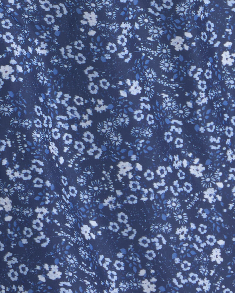 Filles - Blouson mi-&eacute;paisseur &agrave; motif fleuri pour fille - Bleu marine, image 3 sur 3 diapositives
