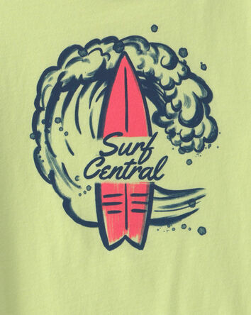 Gar&ccedil;ons - T-shirt &agrave; imprim&eacute; &laquo;Surf Central&raquo; - Vert, 