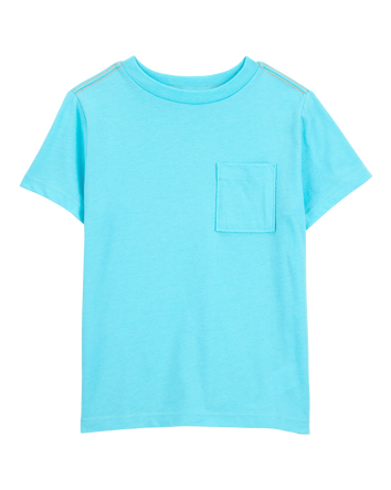 Kid Solid Woven Short-Sleeve Tee - Blue, 