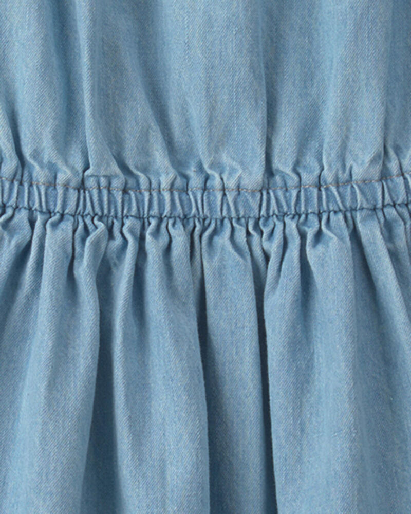 Girls Denim Chambray Dress - Light Wash, image 3 of 4 slides