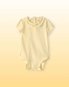 Baby Girl Disney&copy; Winnie the Pooh Embroidered Scalloped Collar Bodysuit - Yellow, image 1 of 5 slides