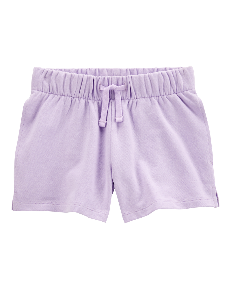 Kid Pull-On French Terry Shorts - Purple, image 1 of 4 slides